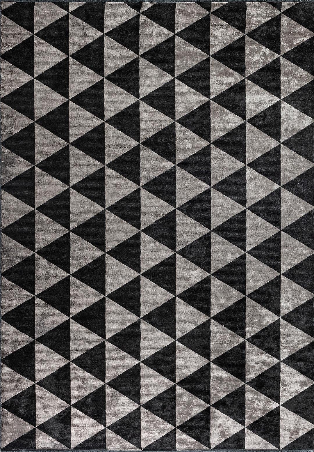 FERRARA BLACK - LIGHT GREY RUG - 1