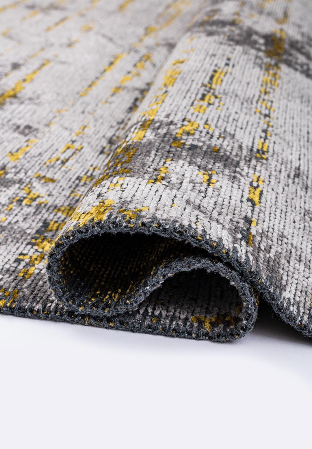 COMO LIGHT GREY - YELLOW RUG - 2