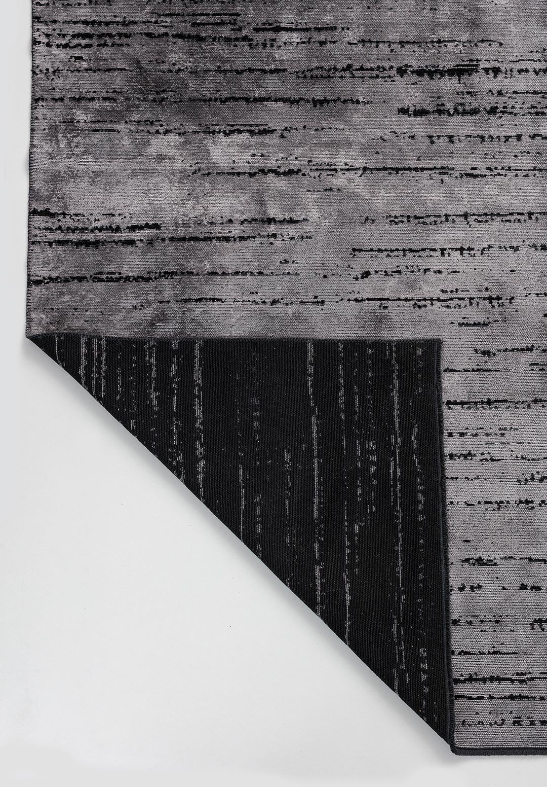 COMO LIGHT GREY - BLACK RUG - 3