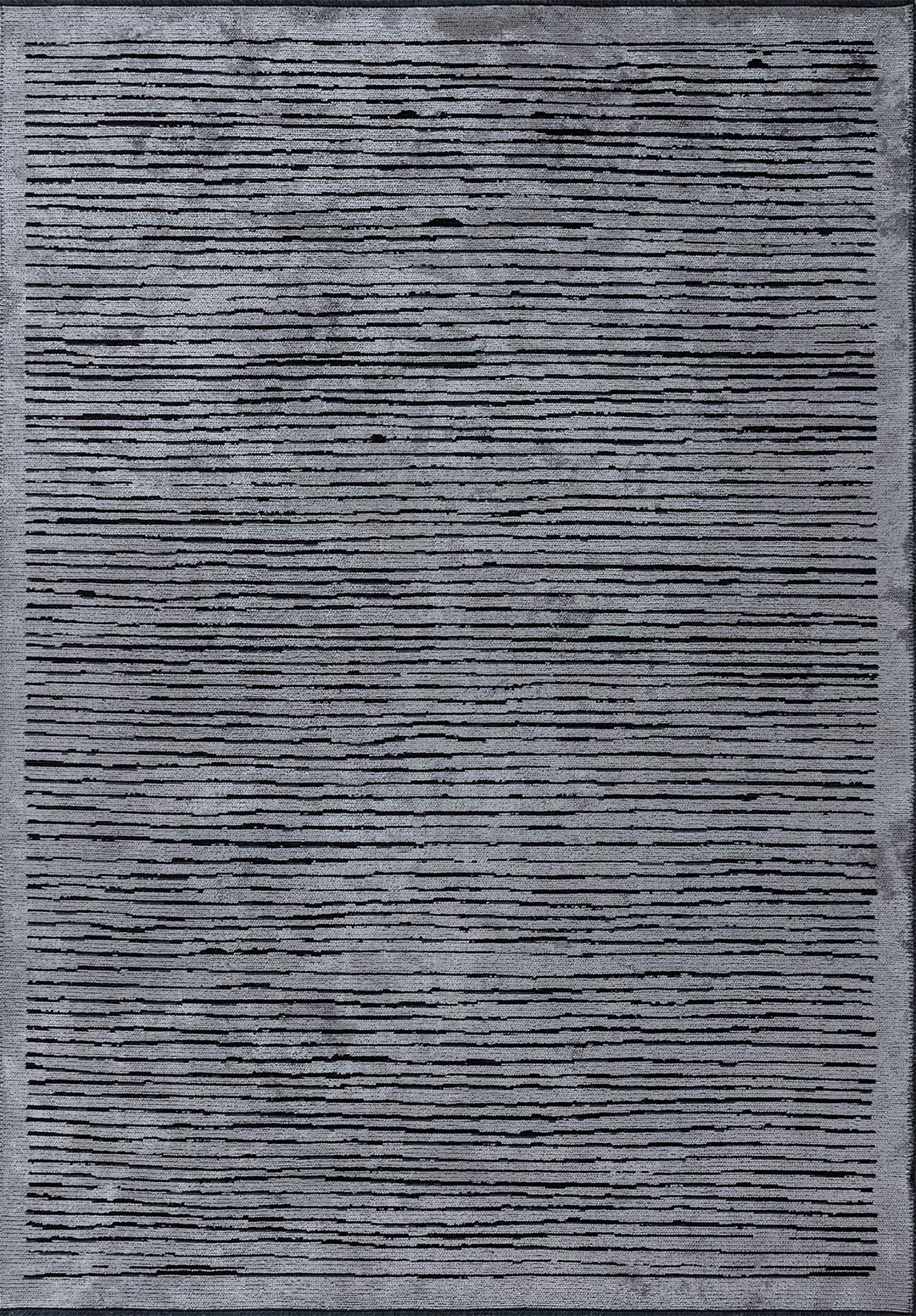 STRIPE BLACK - LIGHT GREY RUG - 1