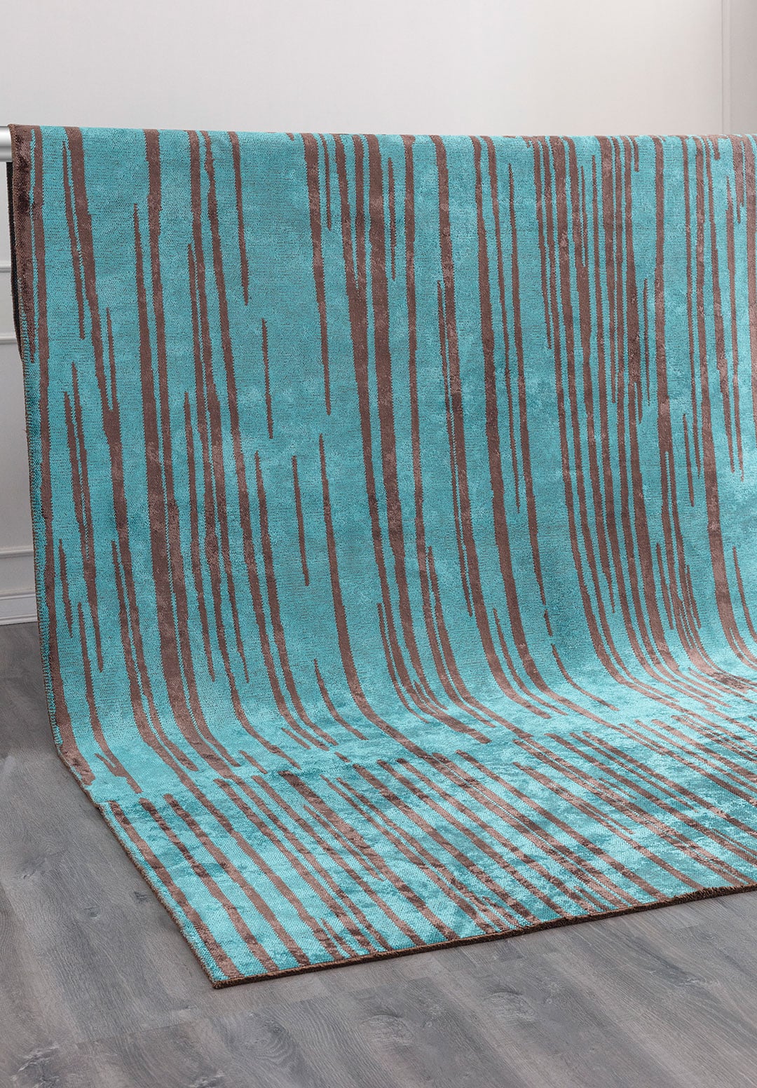 GRAVITY DARK MINK - TURQUOISE RUG - 4
