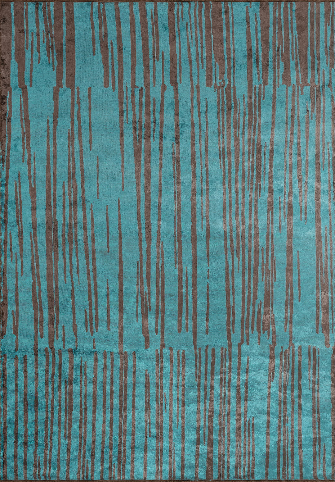 GRAVITY DARK MINK - TURQUOISE RUG - 1
