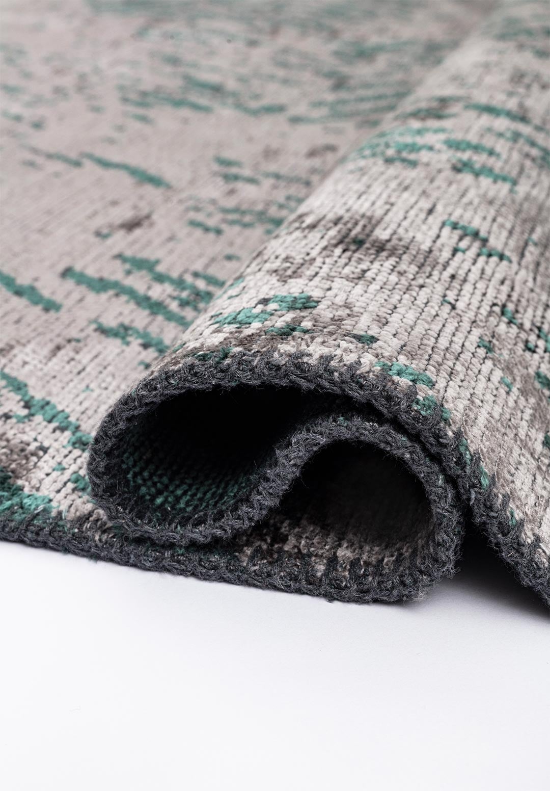 RUSTIC GREY - DARK GREEN RUG - 2