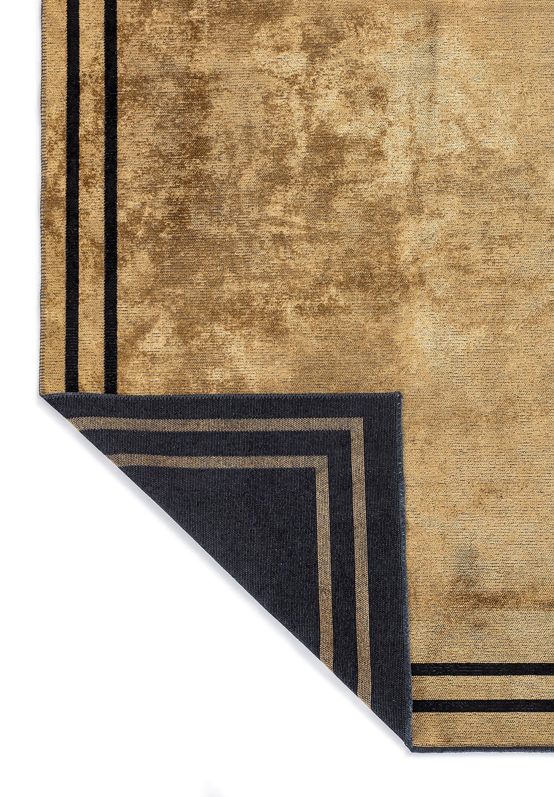 PARALLEL BORDER GOLD - BLACK RUG - 3