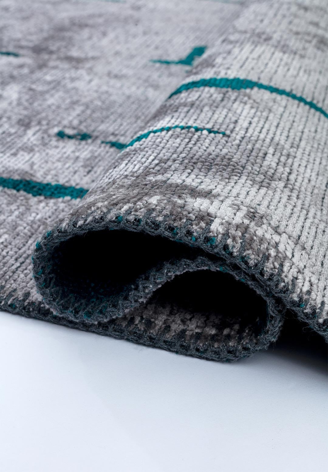 MARK DARK TURQUOISE - LIGHT GREY RUG - 2