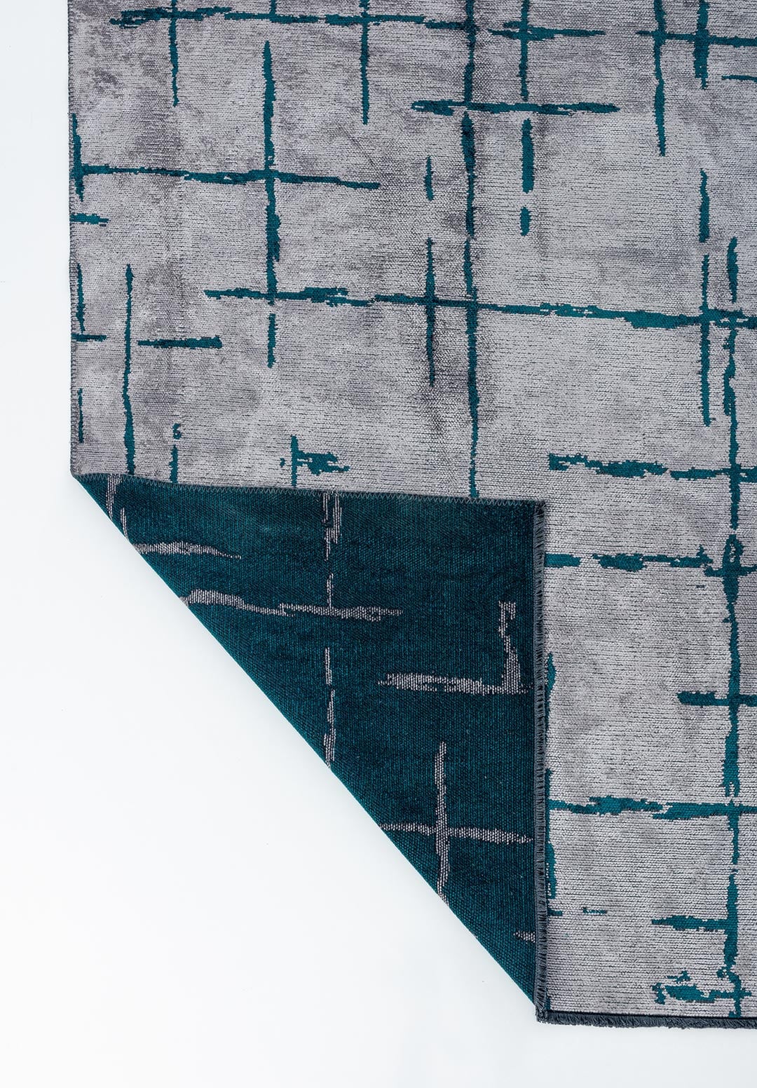 MARK DARK TURQUOISE - LIGHT GREY RUG - 3