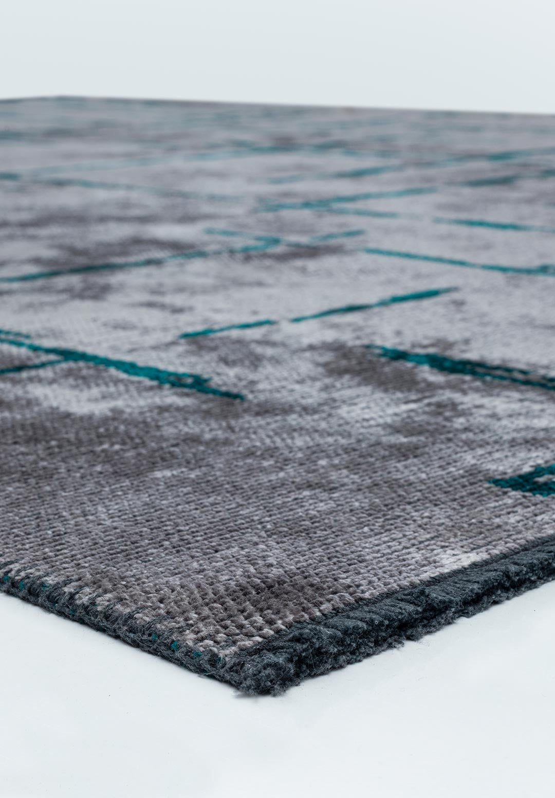 MARK DARK TURQUOISE - LIGHT GREY RUG - 4