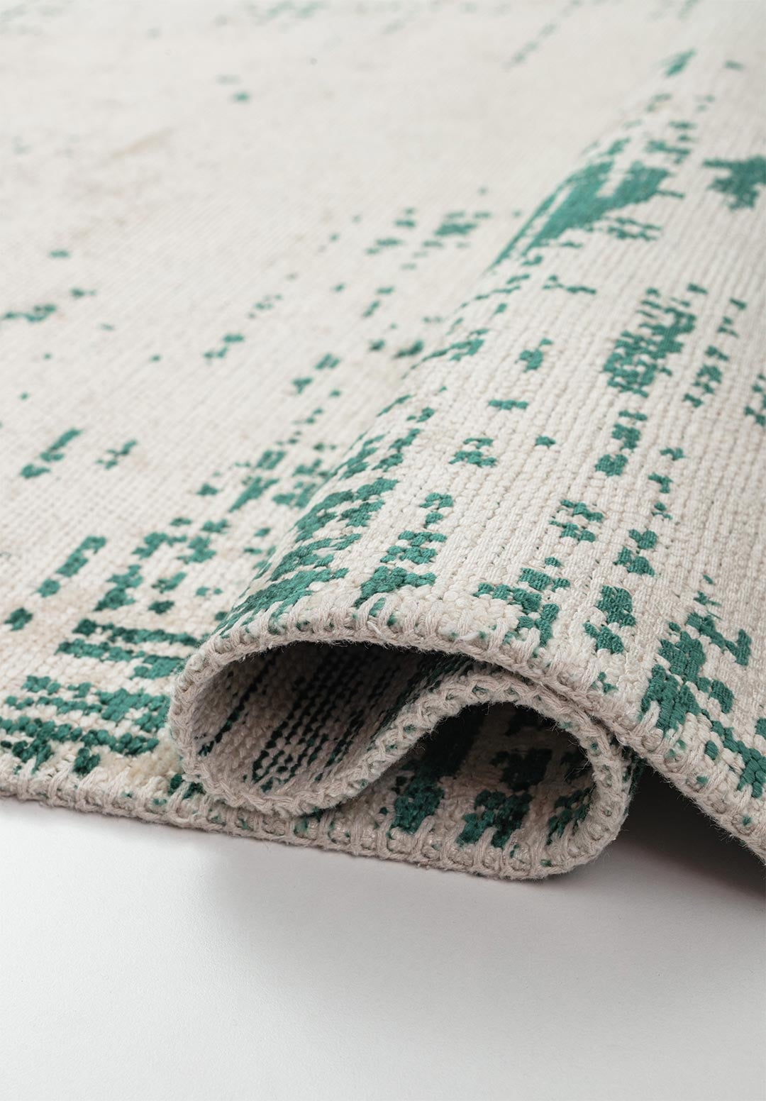 SPACE ECRU - DARK GREEN RUG - 2
