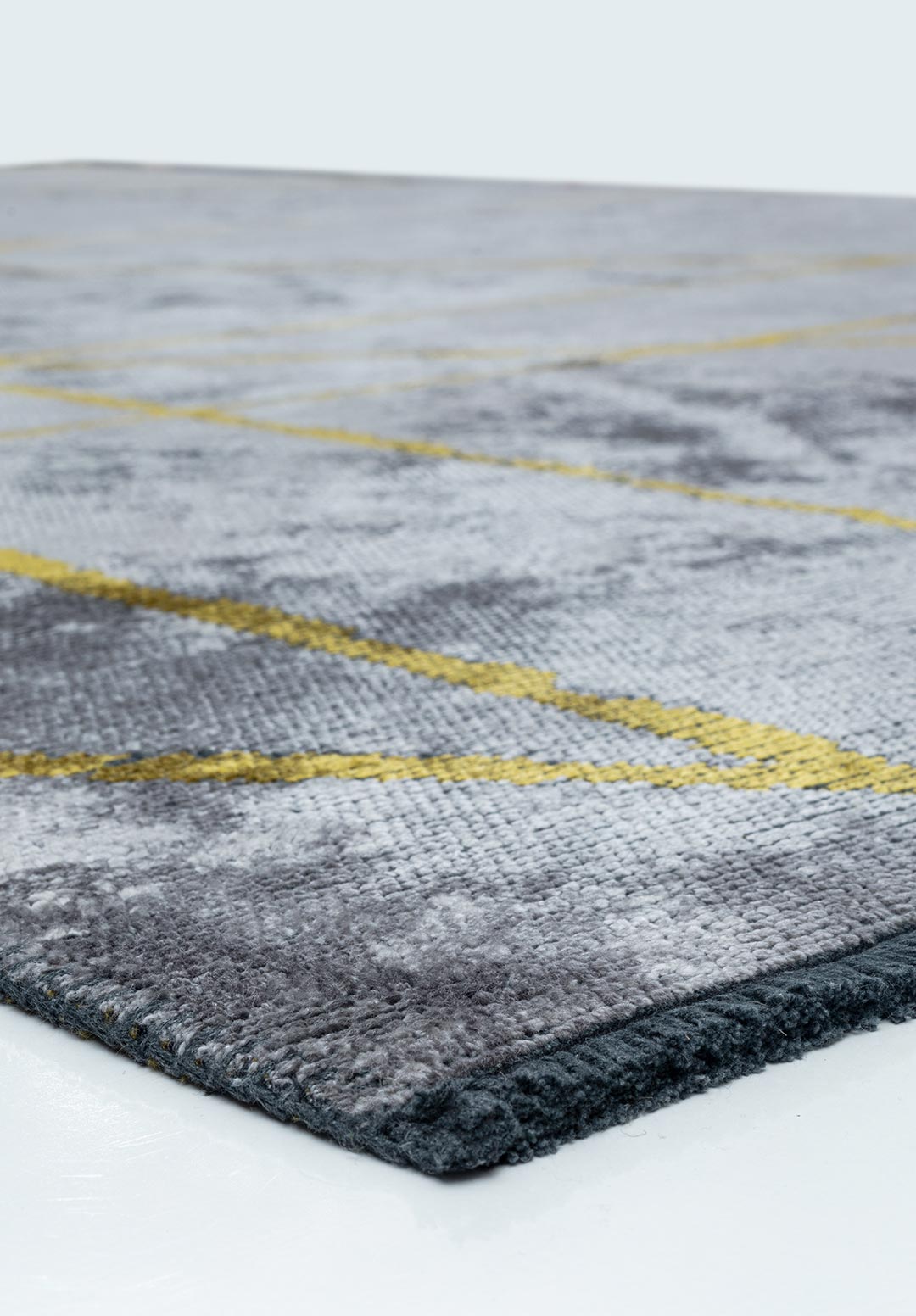 GRID LIGHT GREY - YELLOW RUG - 4