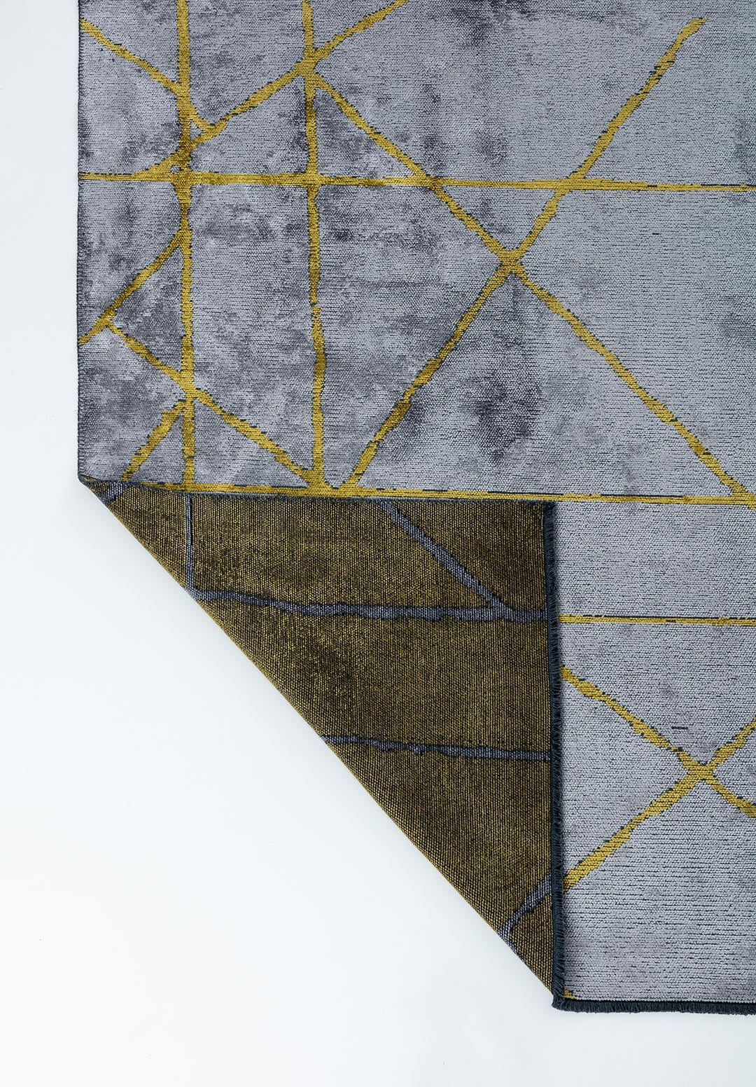 GRID LIGHT GREY - YELLOW RUG - 3