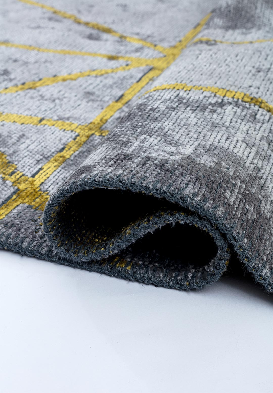GRID LIGHT GREY - YELLOW RUG - 2