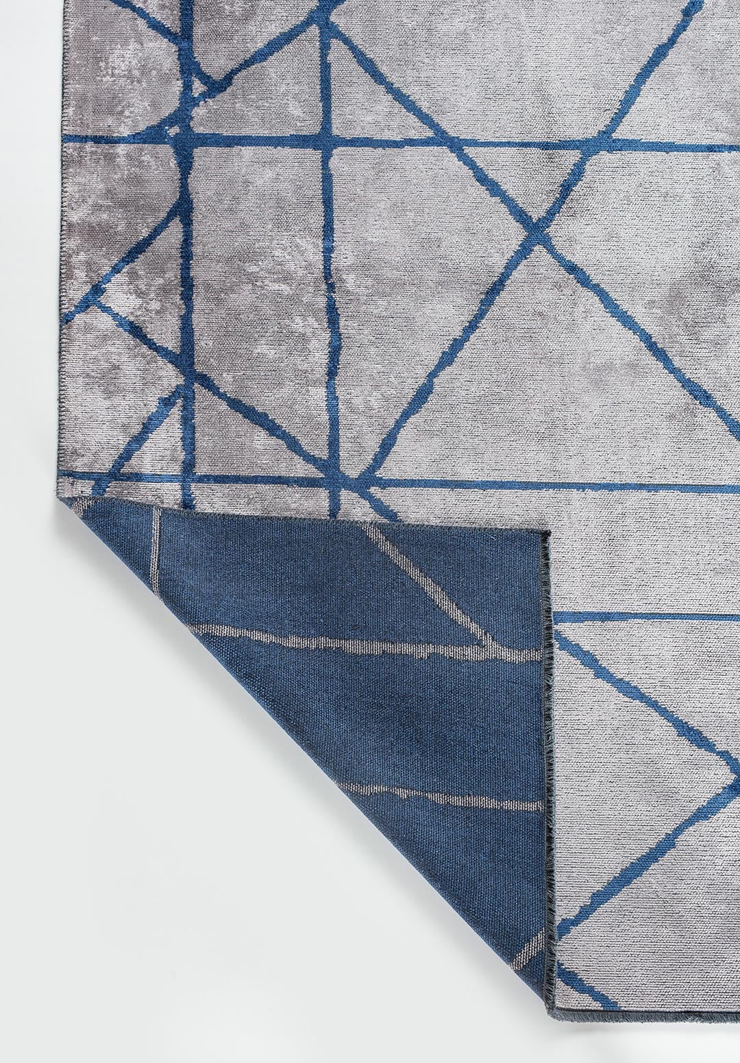 GRID LIGHT GREY - NAVY BLUE RUG - 3
