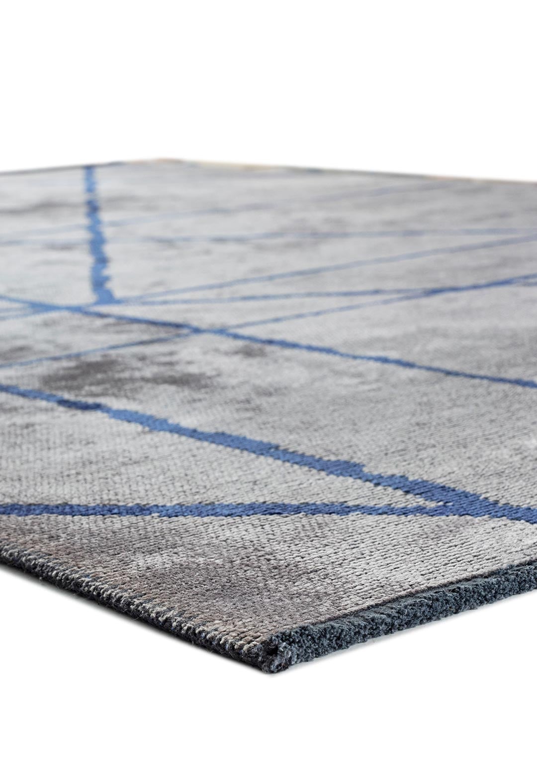 GRID LIGHT GREY - NAVY BLUE RUG - 4