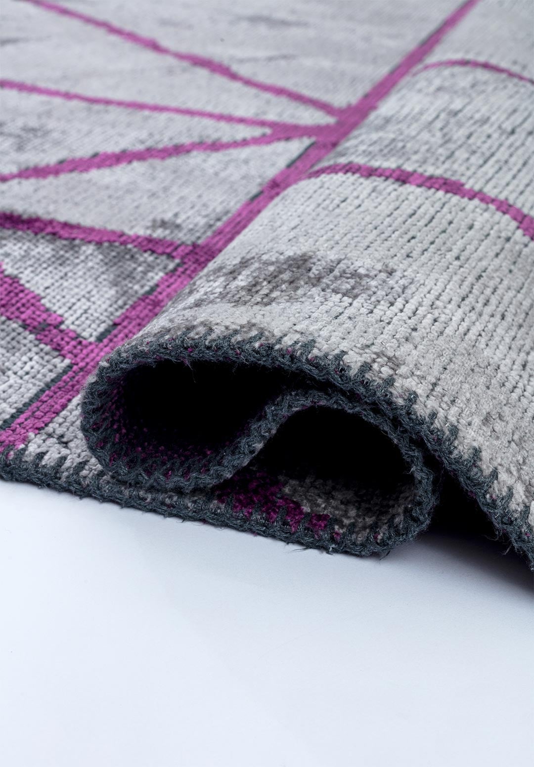 GRID LIGHT GREY - PURPLE RUG - 2