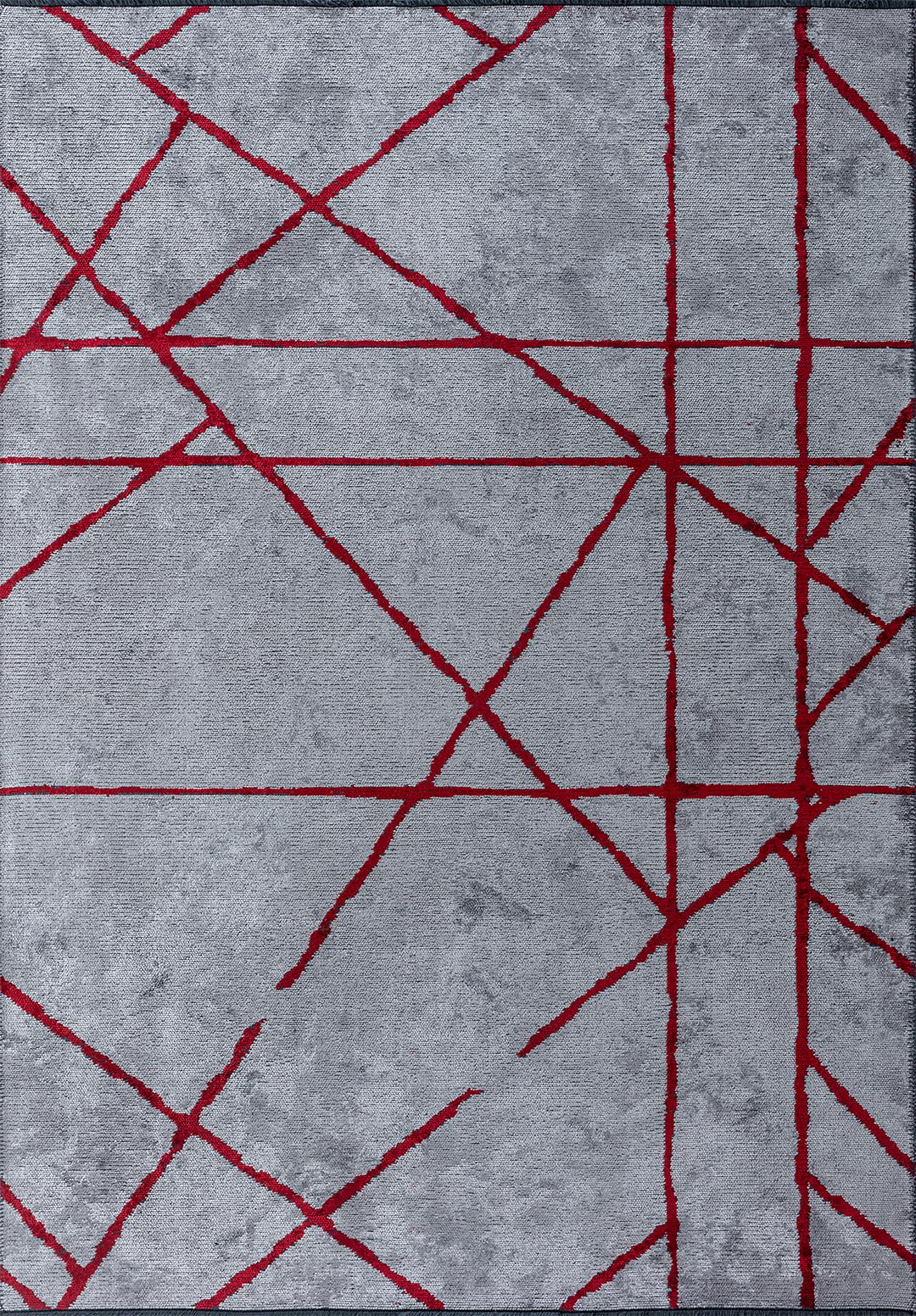 GRID LIGHT GREY - RED RUG - 1