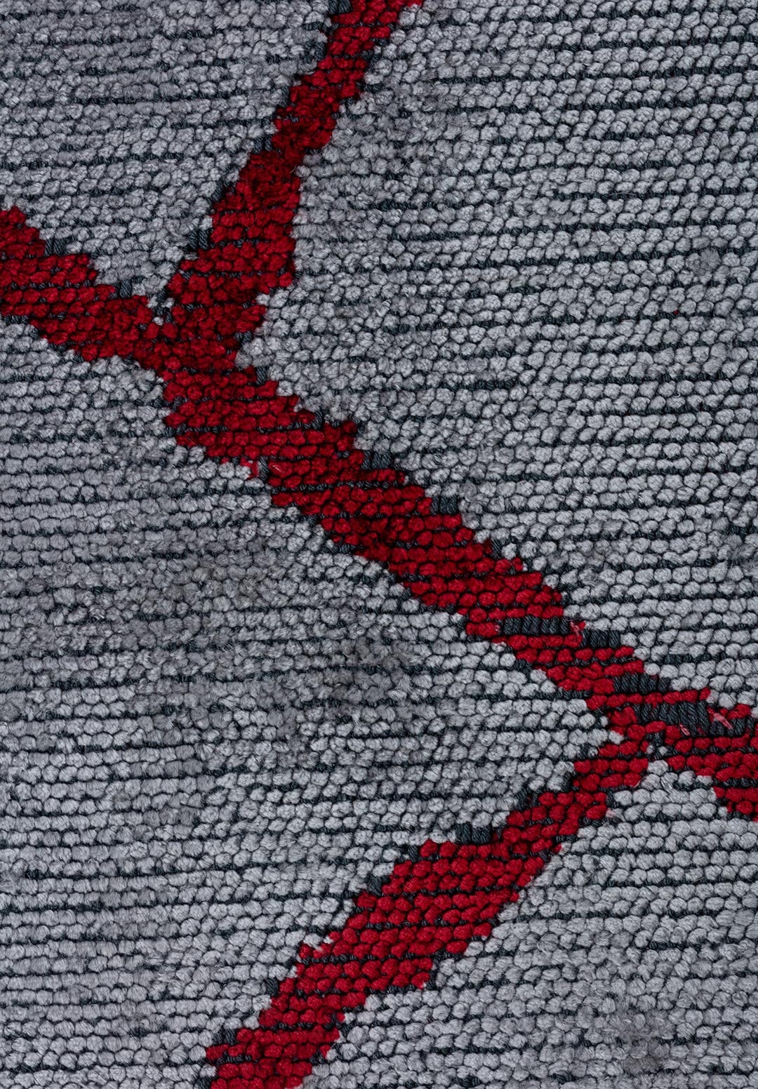 GRID LIGHT GREY - RED RUG - 5