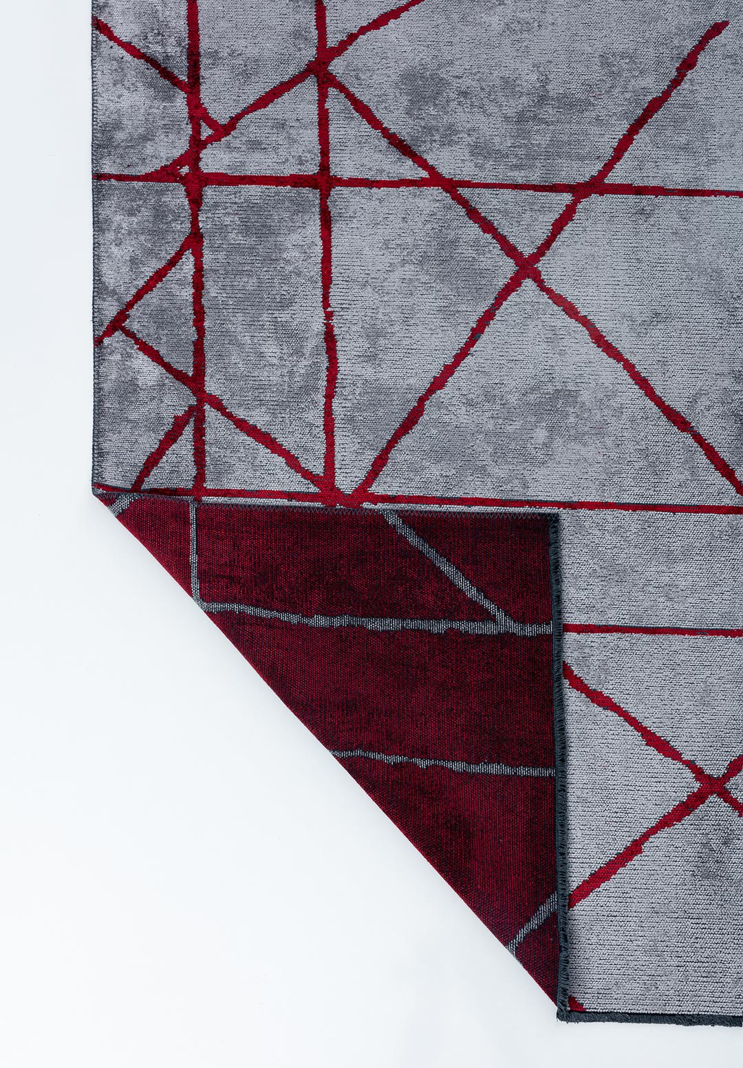 GRID LIGHT GREY - RED RUG - 3