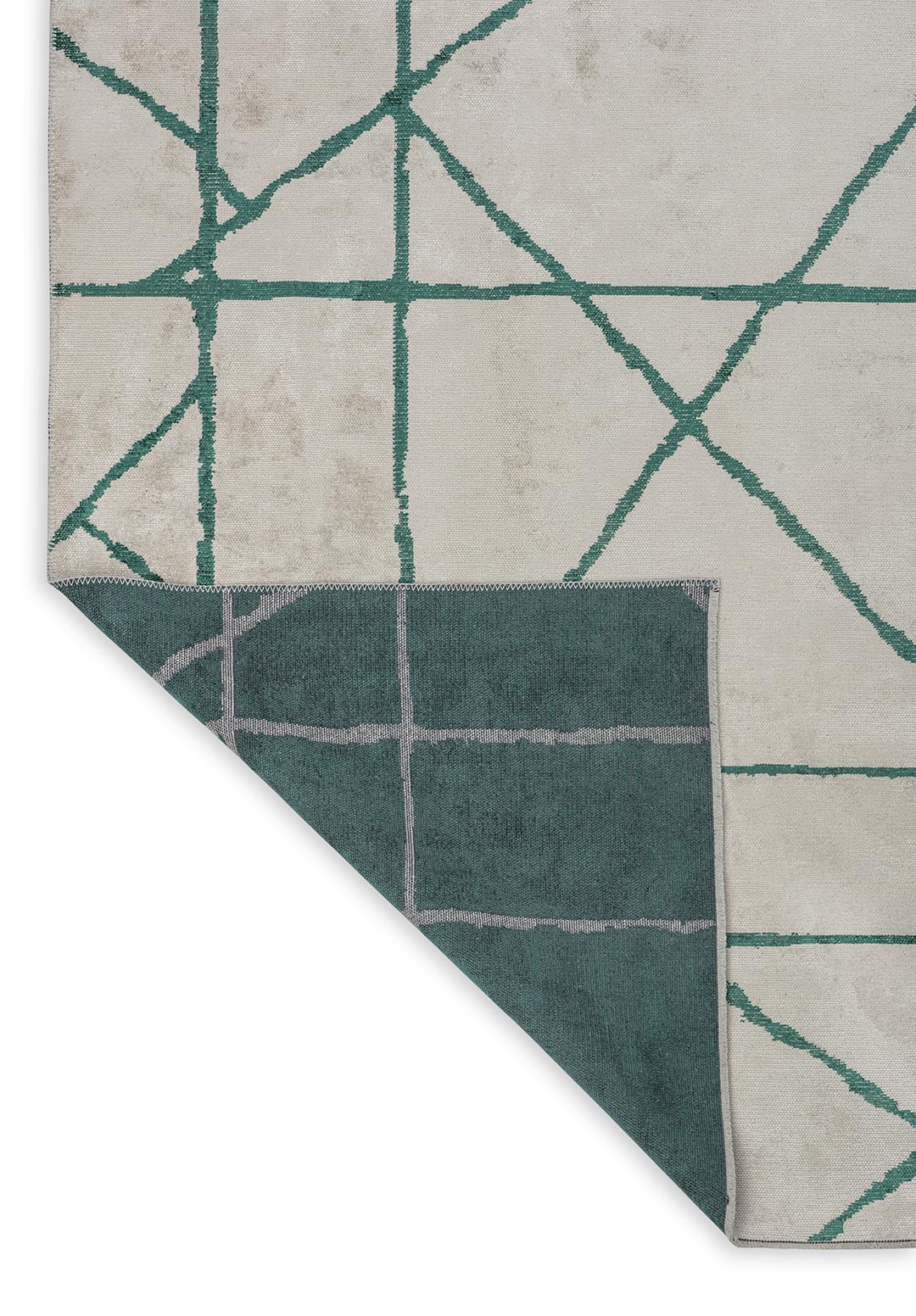 GRID ECRU - DARK GREEN RUG - 3