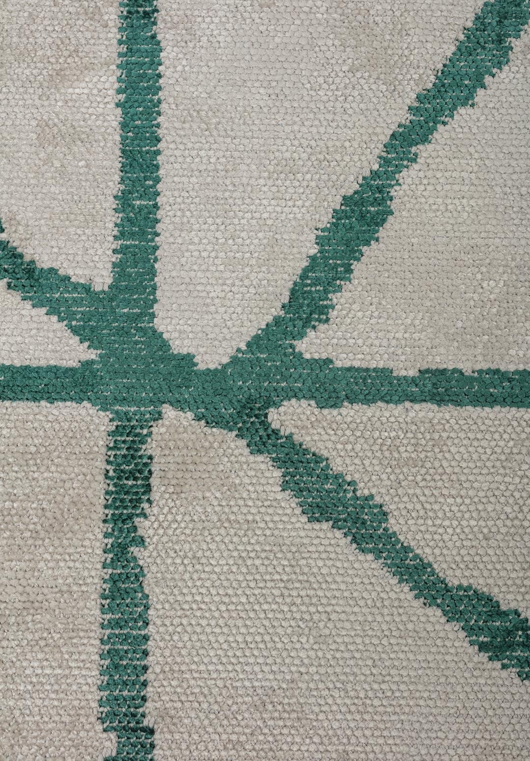 GRID ECRU - DARK GREEN RUG - 5