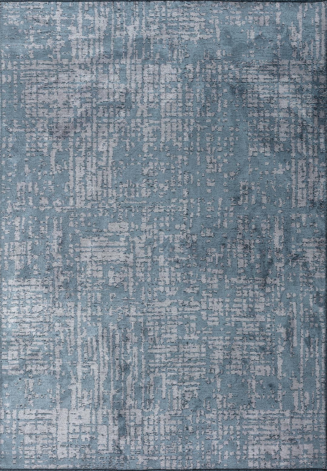 PIXEL BLUE - LIGHT GREY RUG - 1