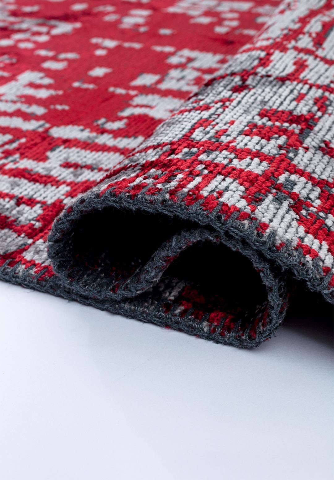 PIXEL RED - LIGHT GREY RUG - 2