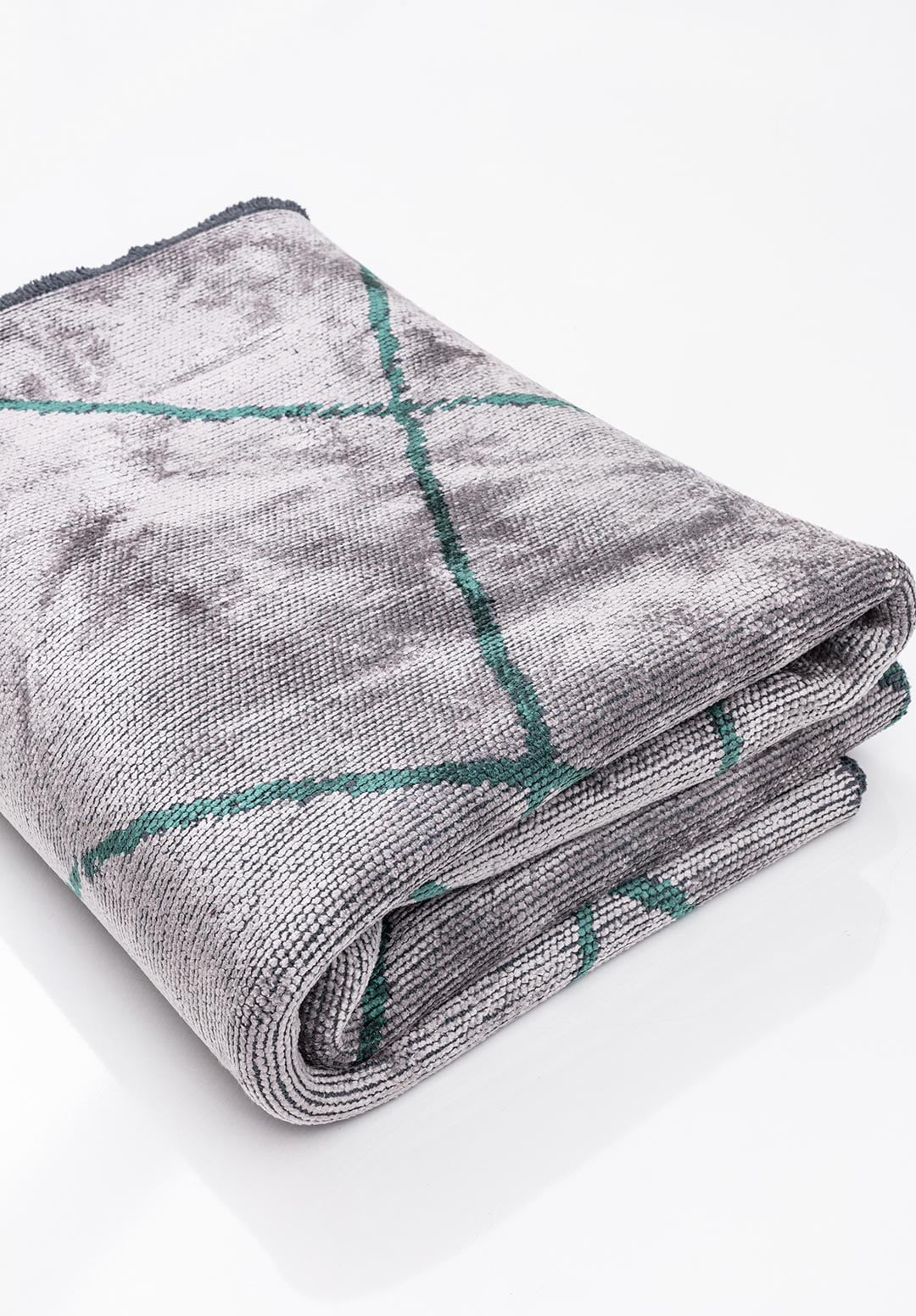 MOROCCAN DARK GREEN - LIGHT GREY RUG - 4