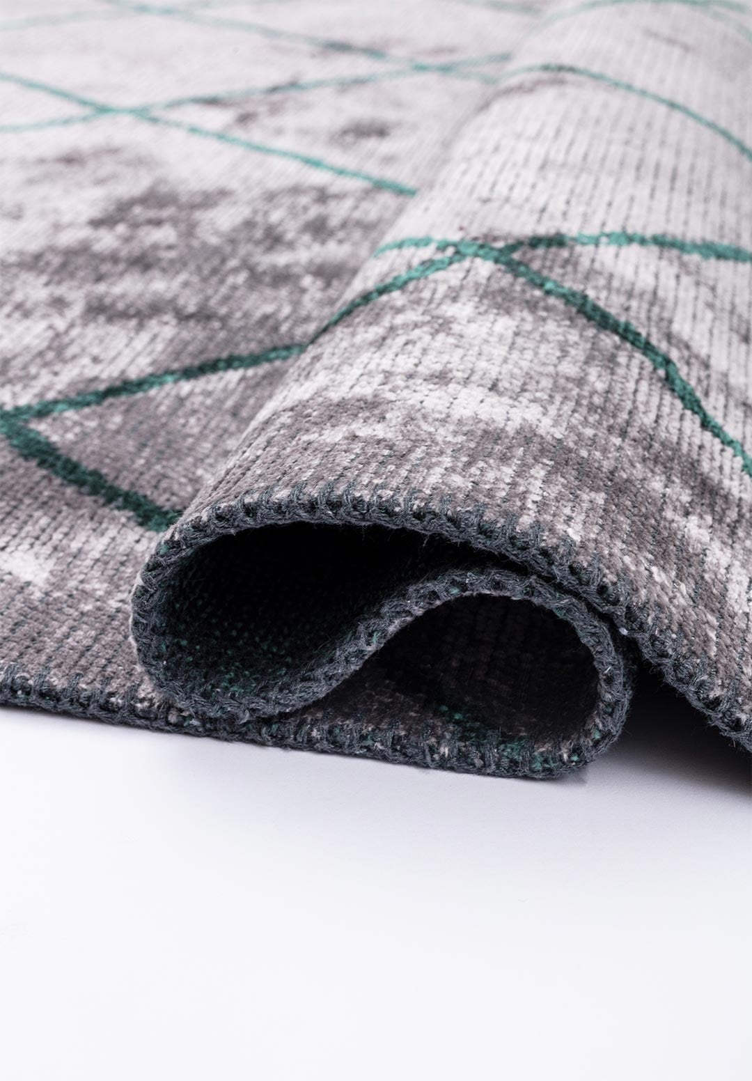 MOROCCAN DARK GREEN - LIGHT GREY RUG - 2