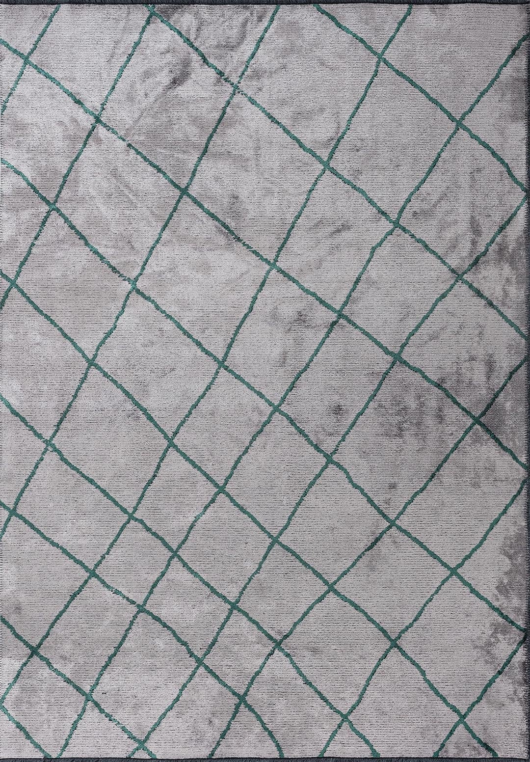 MOROCCAN DARK GREEN - LIGHT GREY RUG