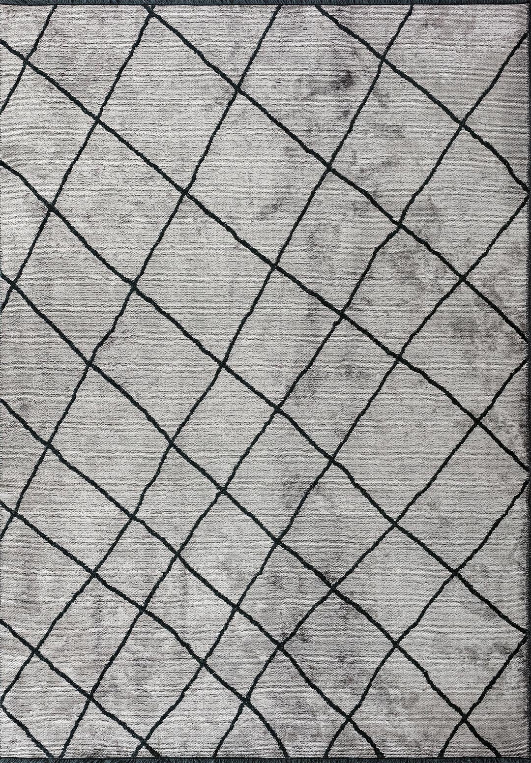 MOROCCAN MATTE BLACK - LIGHT GREY RUG - 1