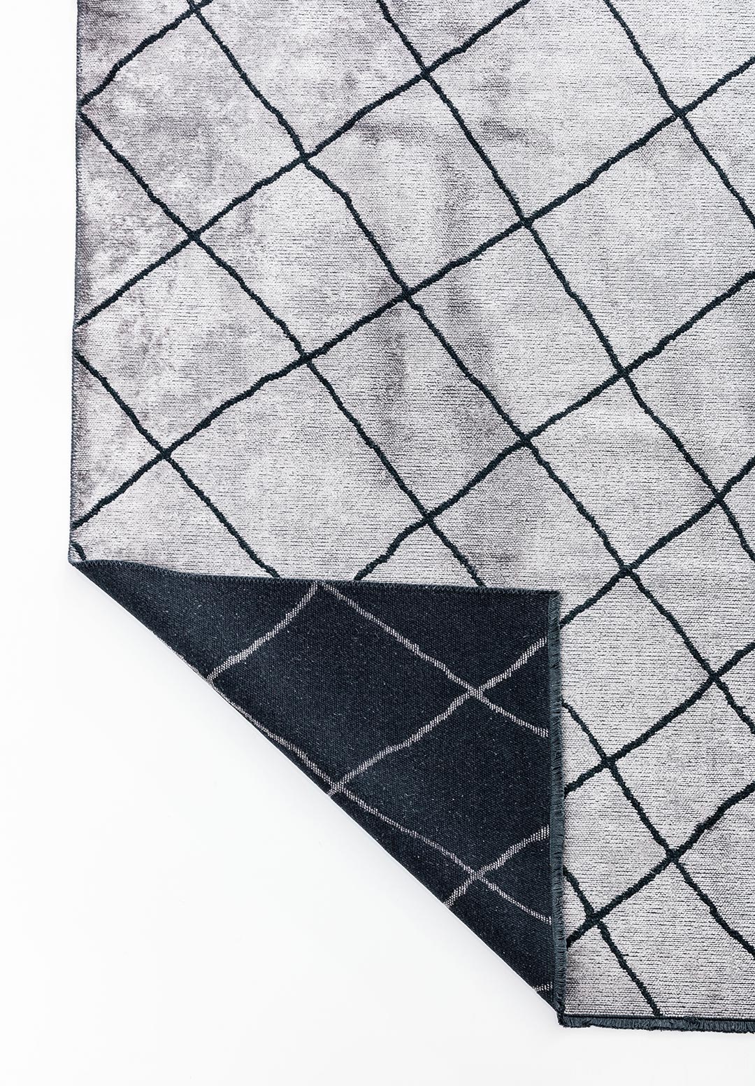 MOROCCAN MATTE BLACK - LIGHT GREY RUG - 3