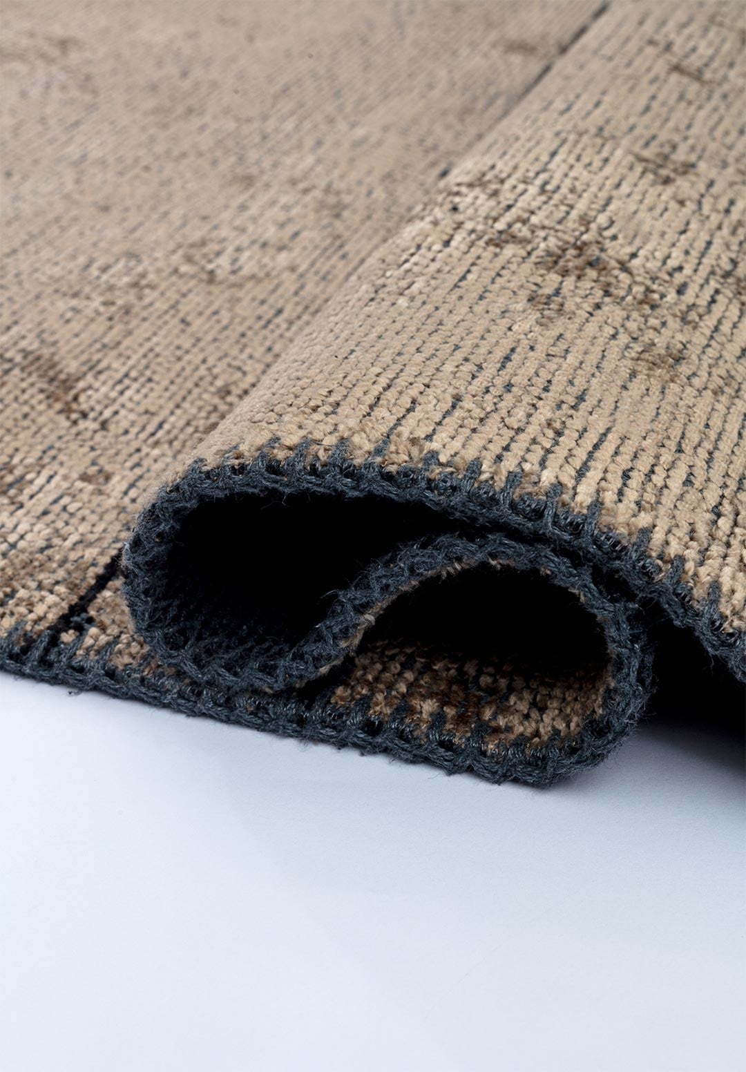 BARBER BLACK - DARK BEIGE RUG - 2