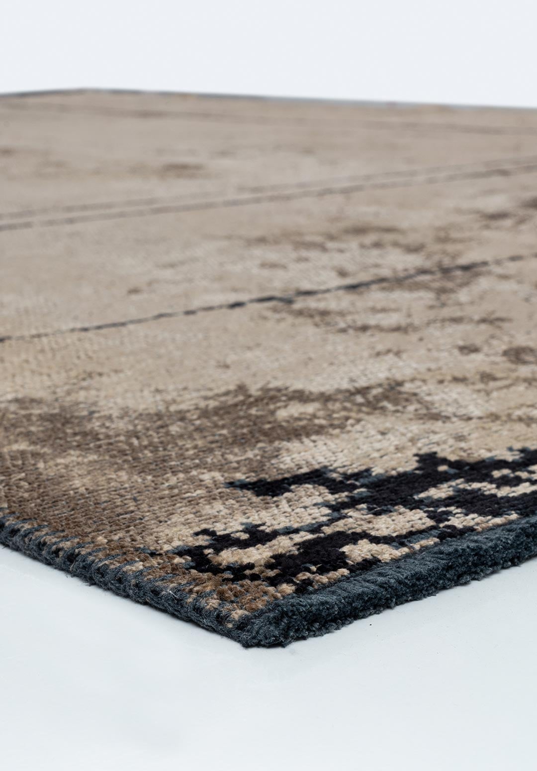 BARBER BLACK - DARK BEIGE RUG - 4