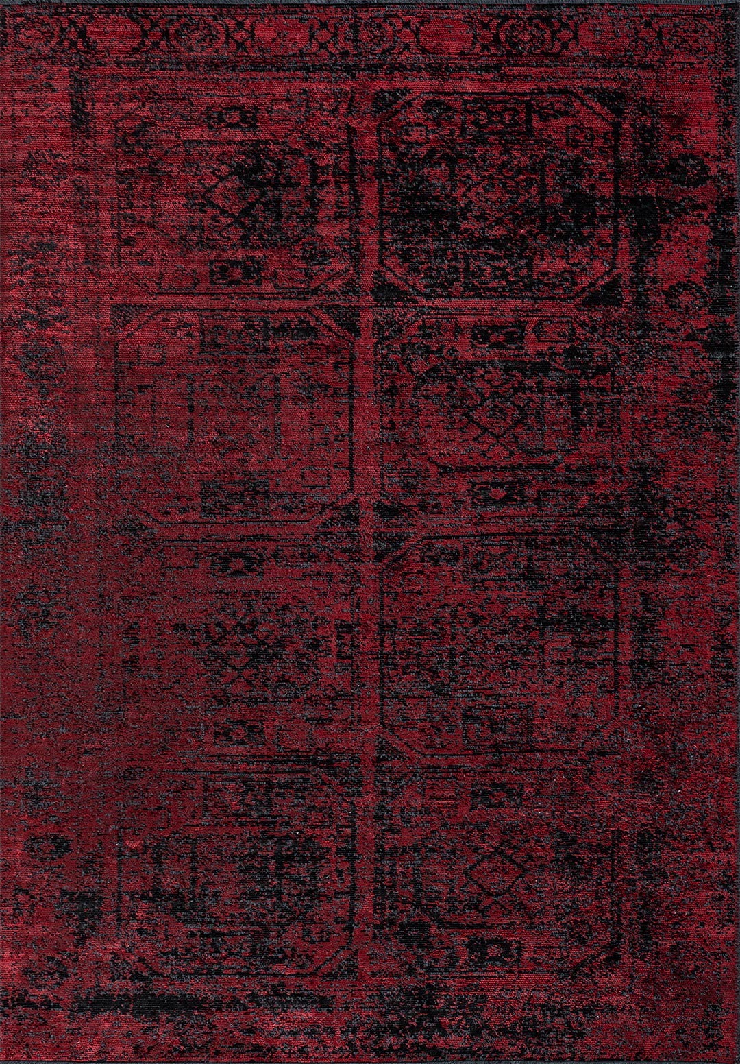 TILE BLACK - RED RUG - 1