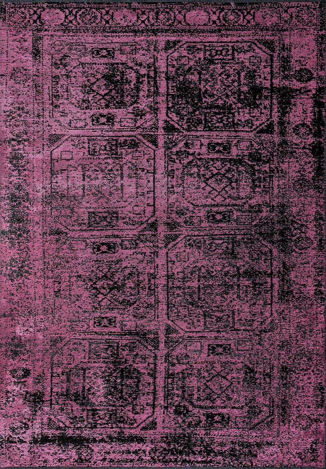 TILE BLACK - PINK RUG - 1