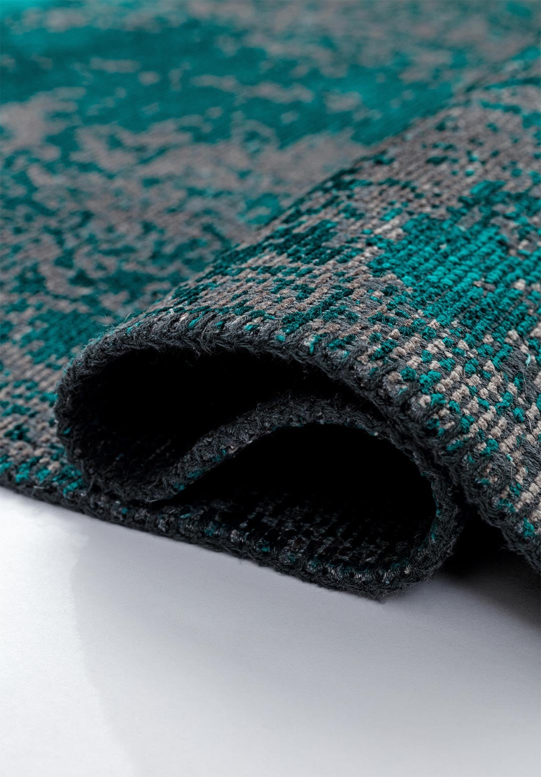 MEDALLION GREY - DARK TURQUOISE RUG - 2