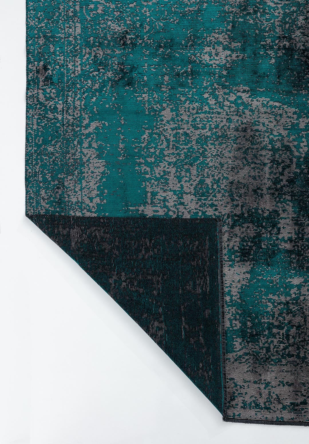 MEDALLION GREY - DARK TURQUOISE RUG - 3