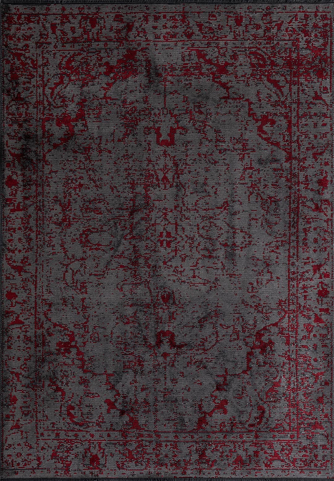 IVY GREY - RED RUG