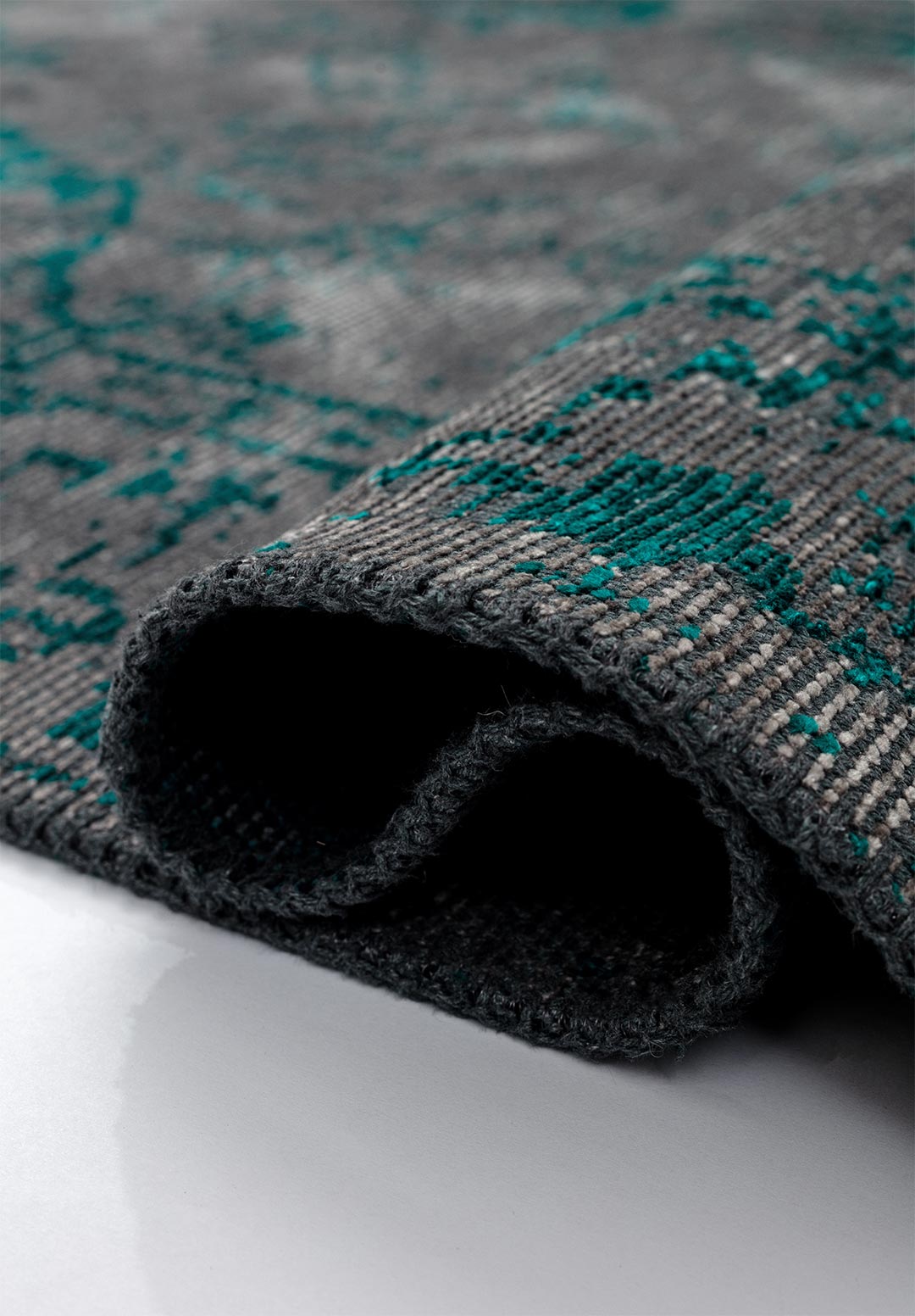 IVY GREY - DARK TURQUOISE RUG - 2