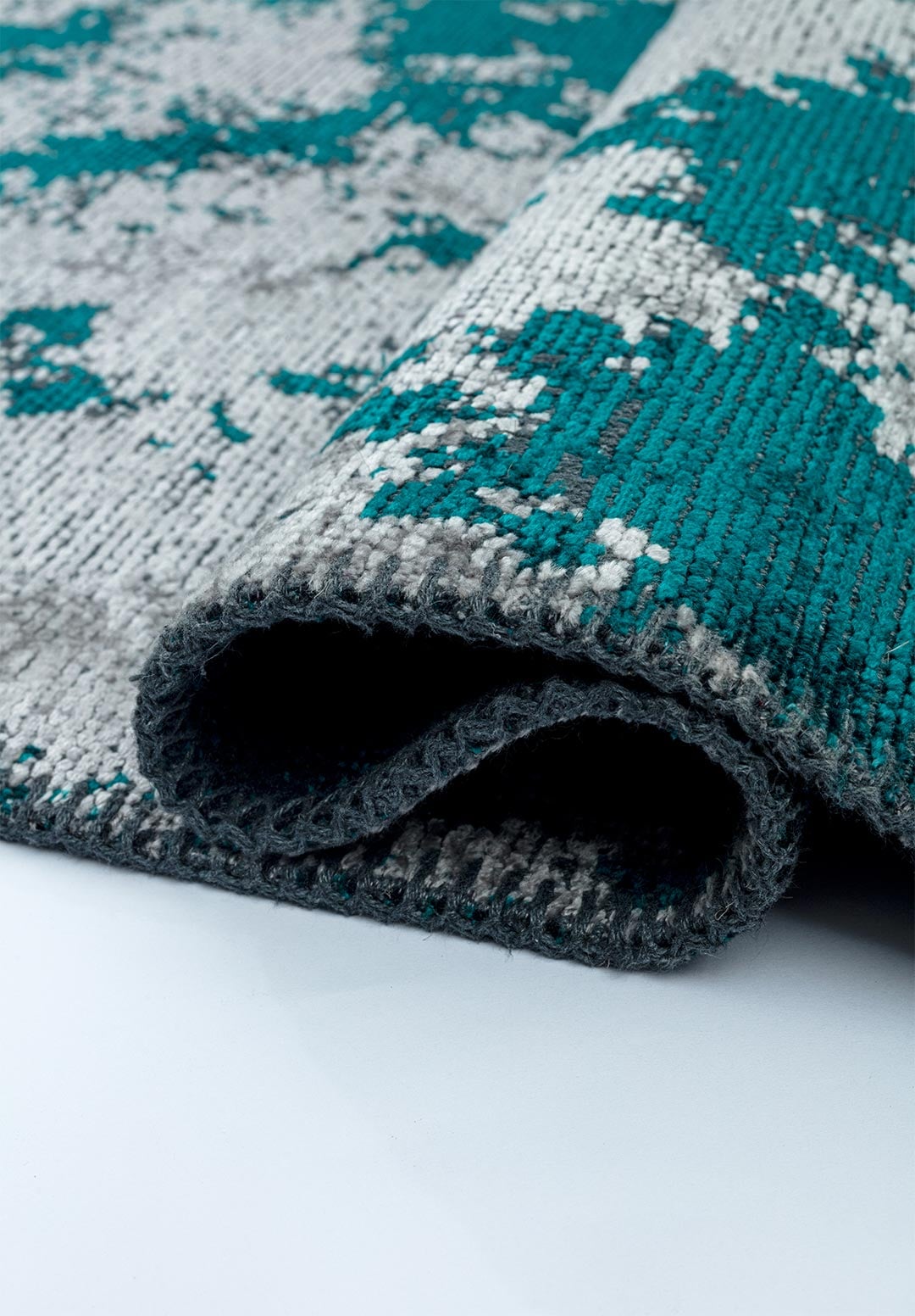 MARBLE DARK TURQUOISE - LIGHT GREY RUG - 2