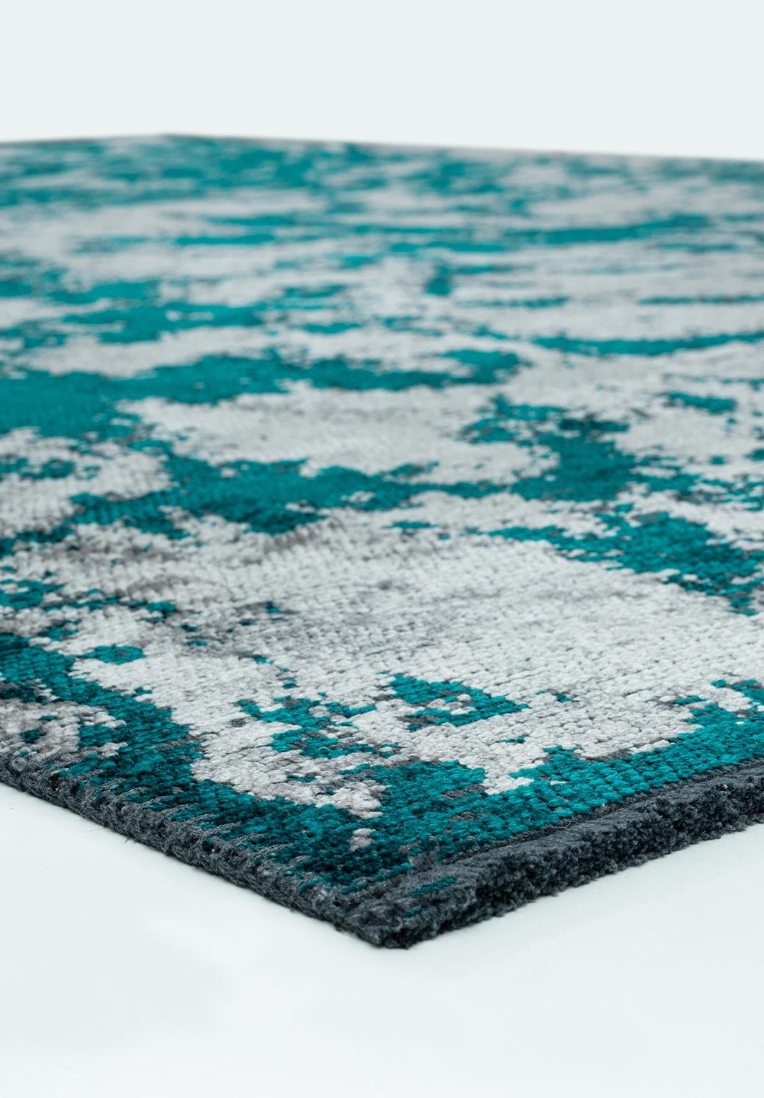 MARBLE DARK TURQUOISE - LIGHT GREY RUG - 4