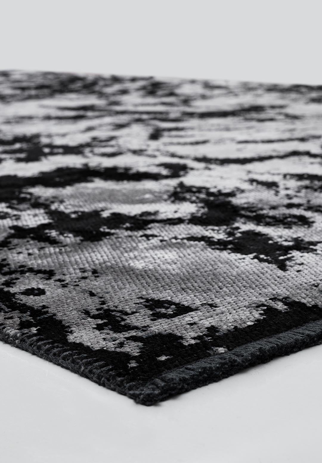 MARBLE BLACK - LIGHT GREY RUG - 4