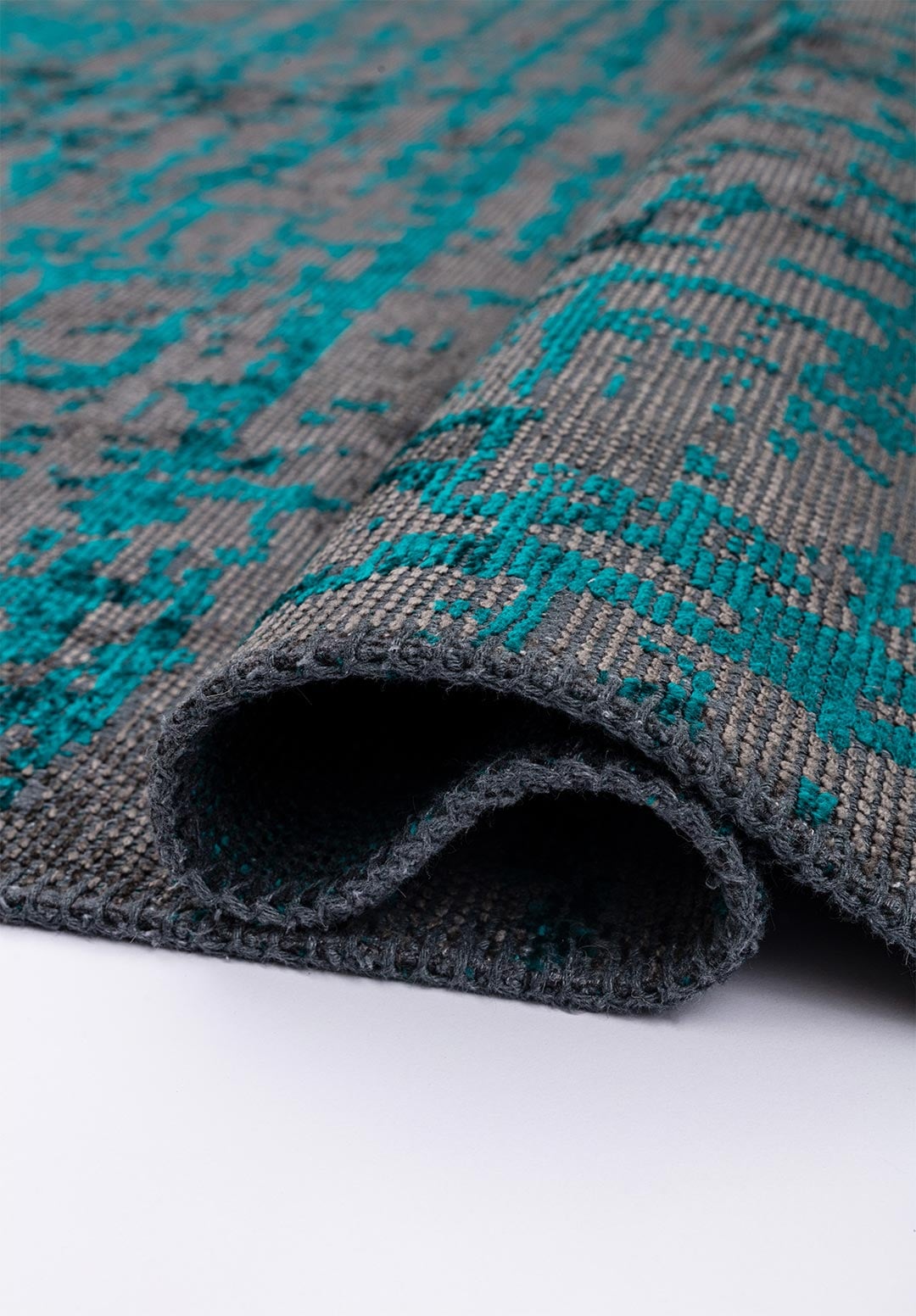 SPARK ANTHRACITE - DARK TURQUOISE RUG - 2