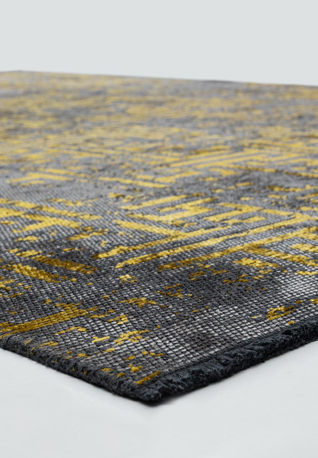 LABYRINTH GREY - YELLOW RUG - 4