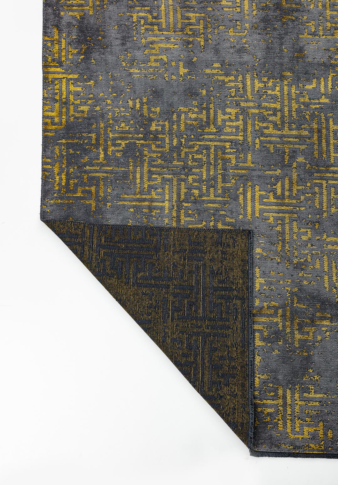 LABYRINTH GREY - YELLOW RUG - 3