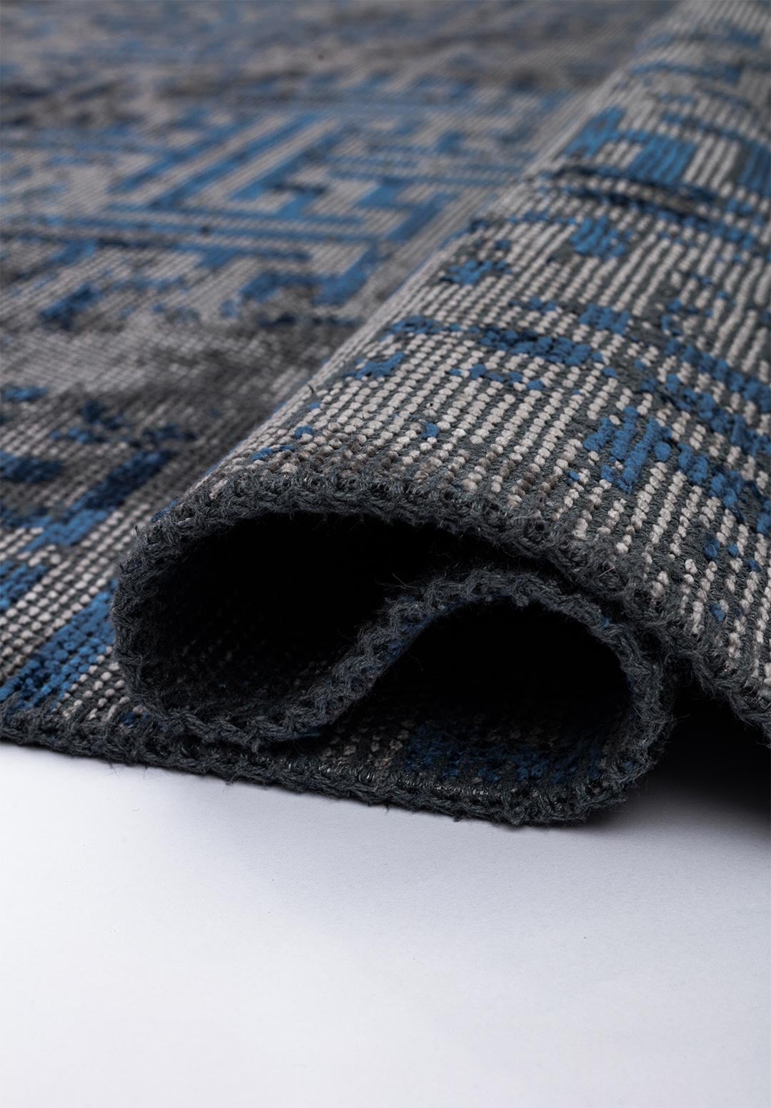 LABYRINTH GREY - NAVY BLUE RUG - 2