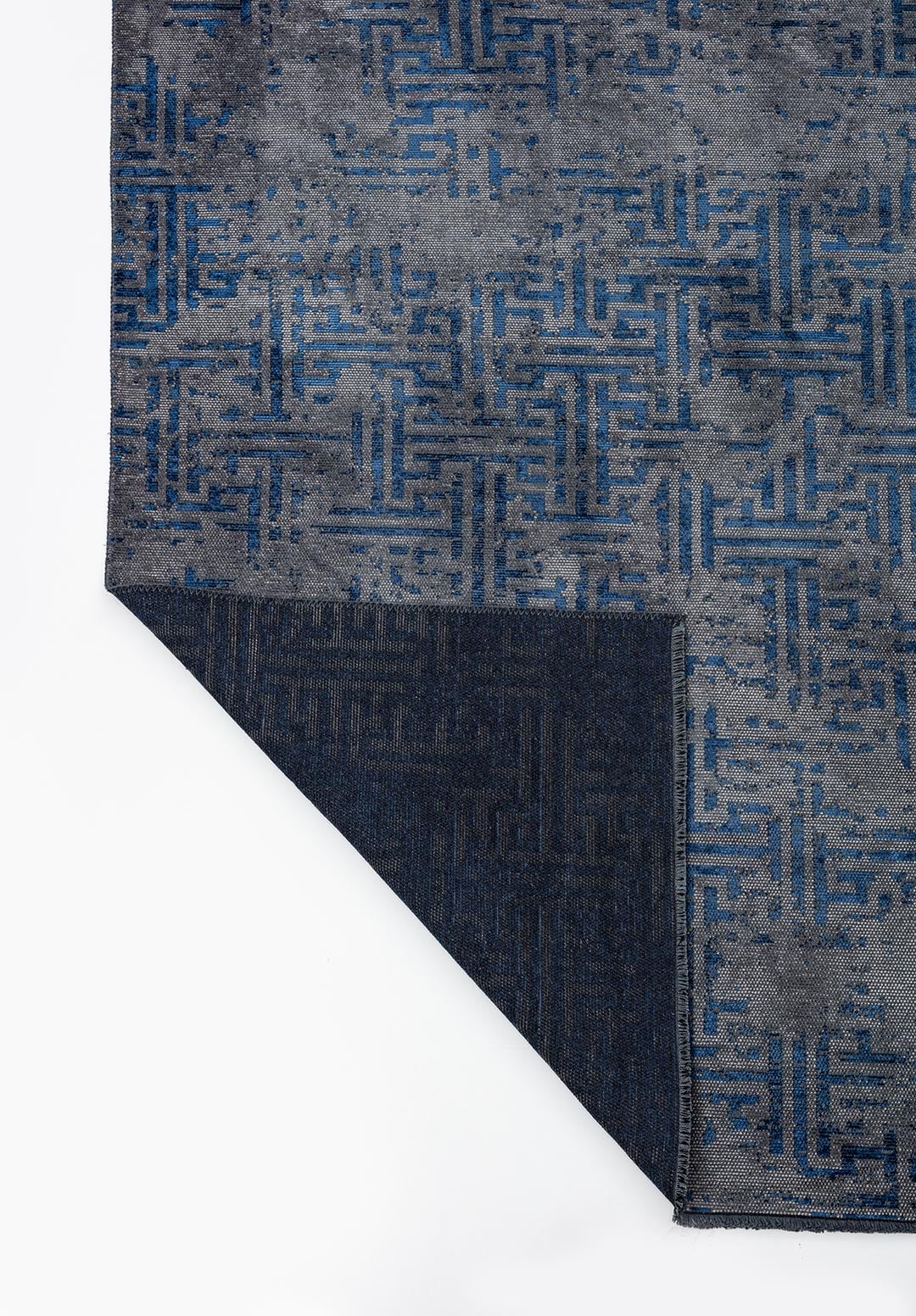 LABYRINTH GREY - NAVY BLUE RUG - 3