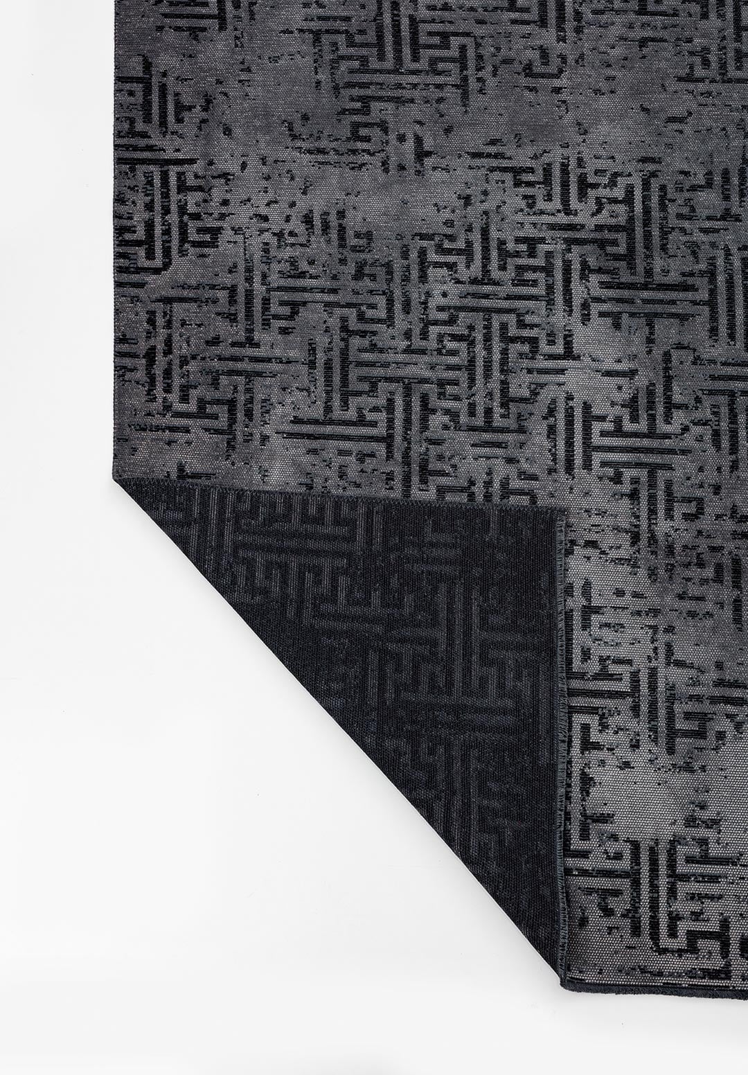 LABYRINTH GREY - BLACK RUG - 3
