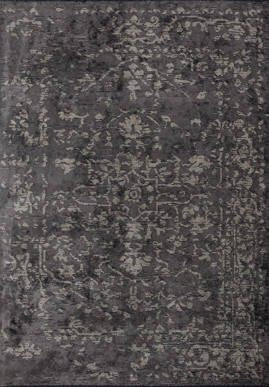 FLORA BEIGE - DARK GREY RUG