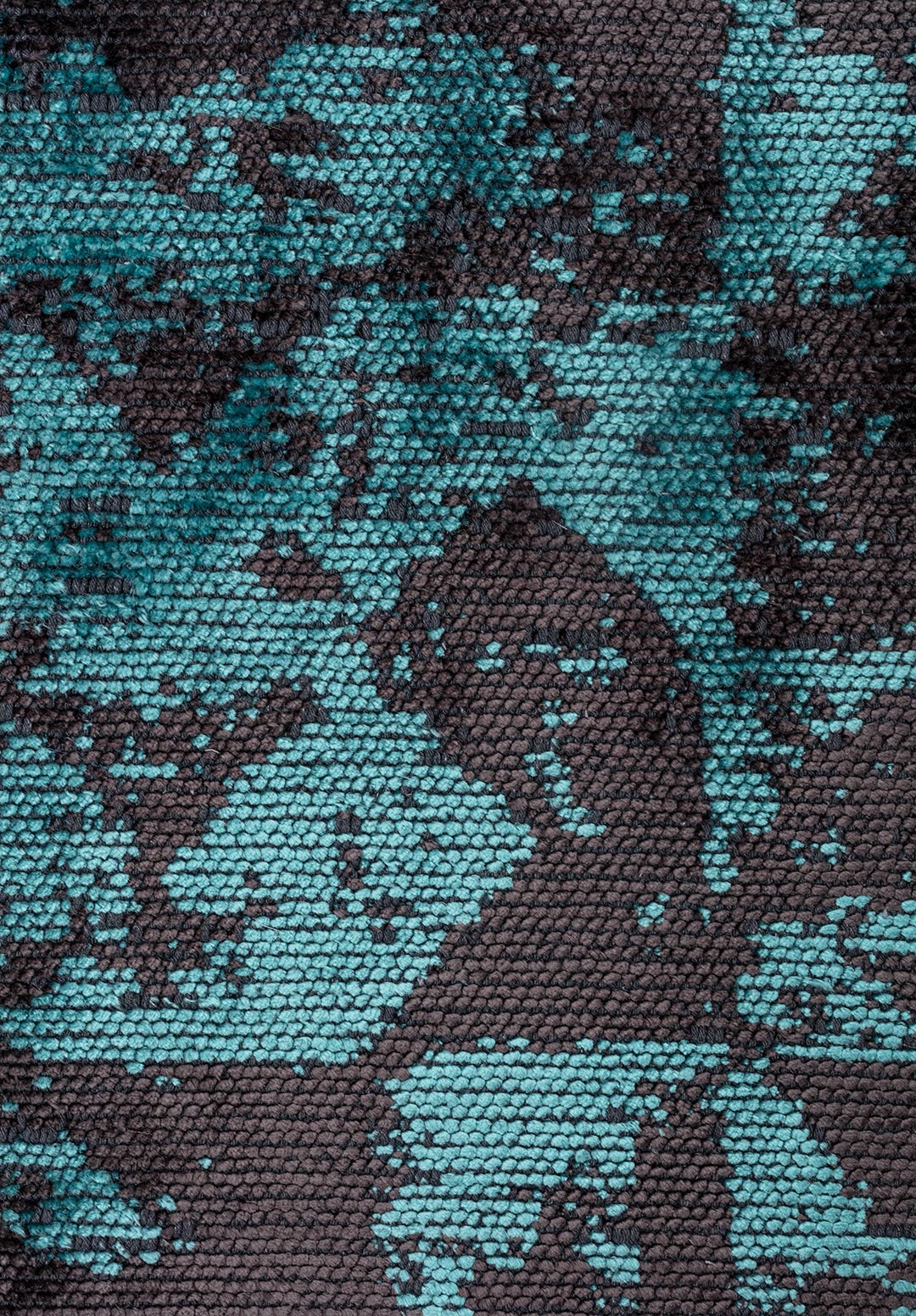 TRIANGLE CHARCOAL - TURQUOISE RUG - 5