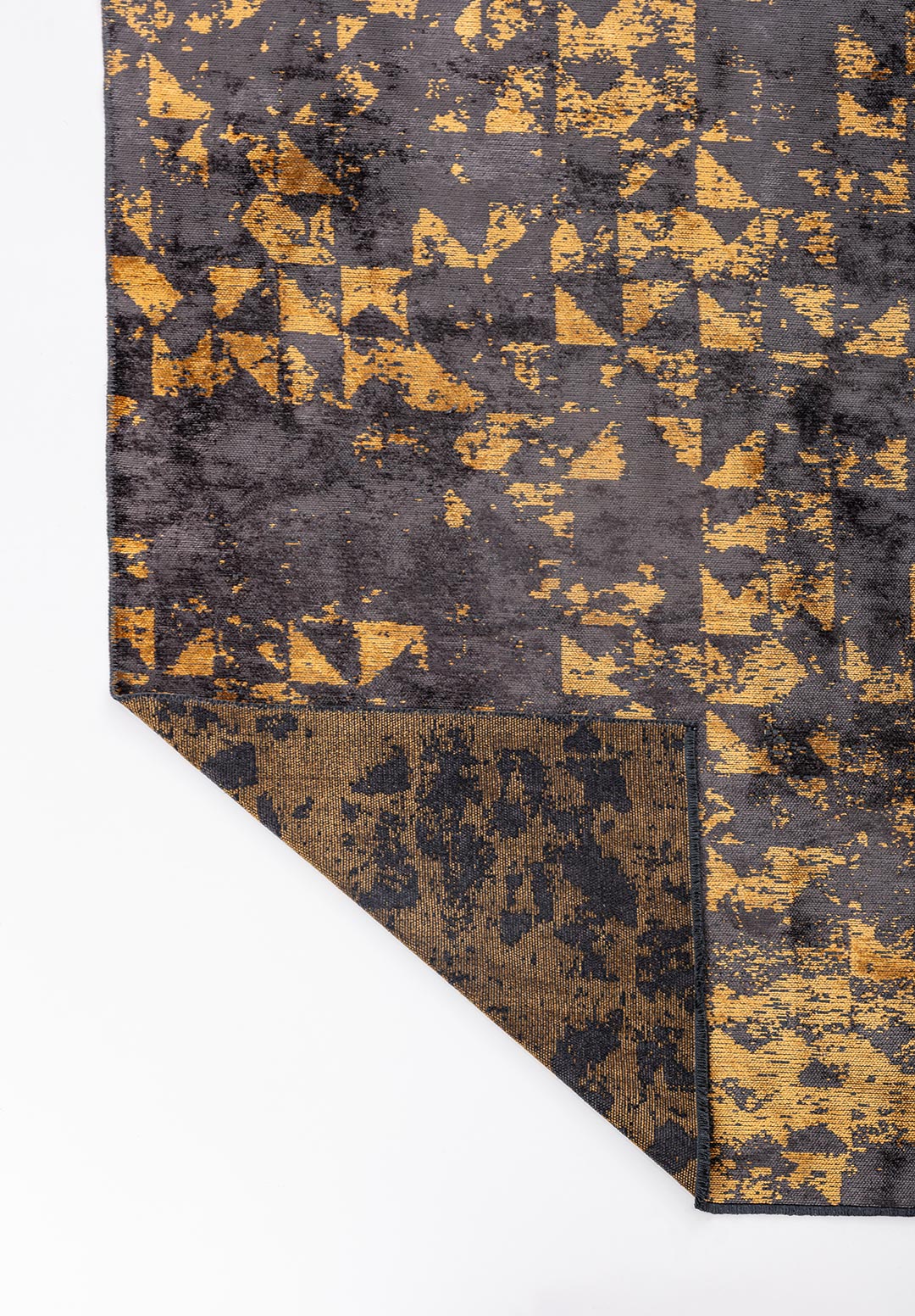 TRIANGLE CHARCOAL - MUSTARD RUG - 3